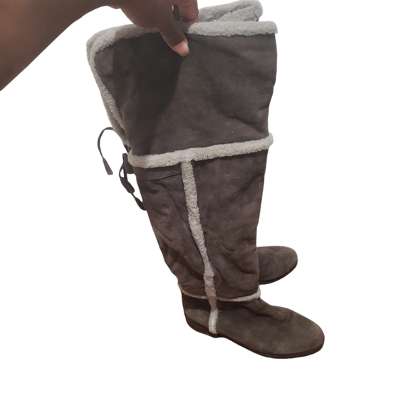 Frye Tamara Shearling Lined Over the knee Boots grey Size 8 - Picture 3 of 9